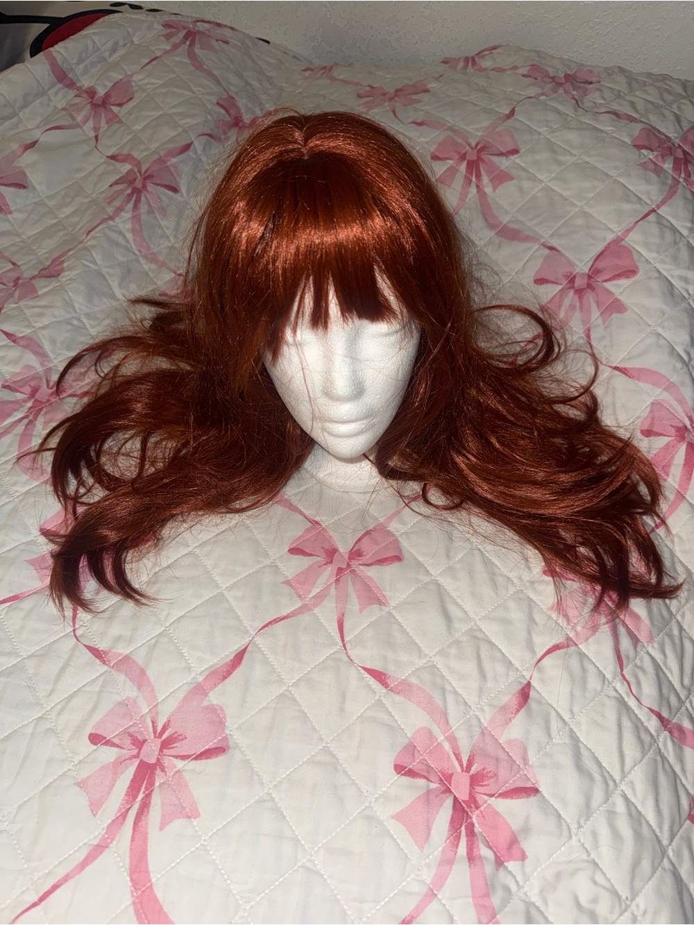 Stylish Red Long Women's Wig with Bangs